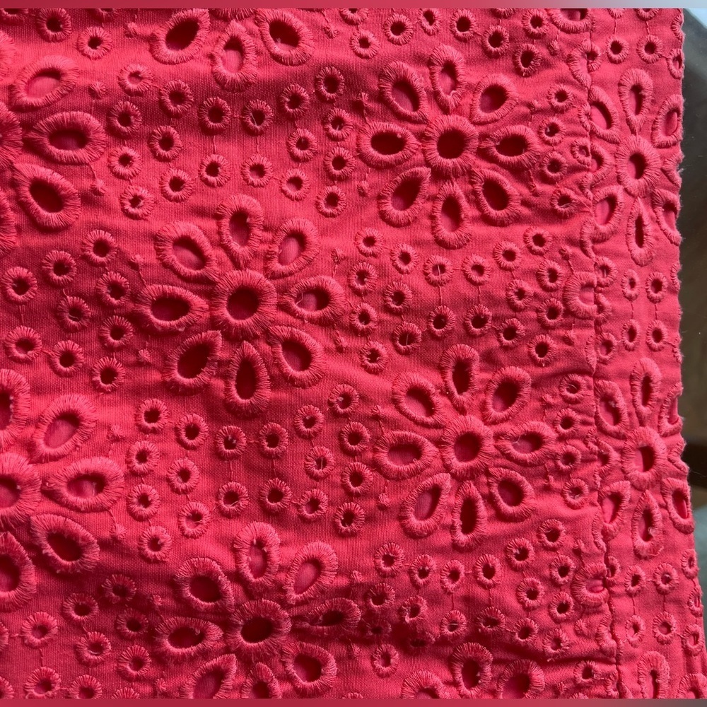 JCrew Pencil Skirt Orange Eyelet Size 2 - Picture 1 of 7